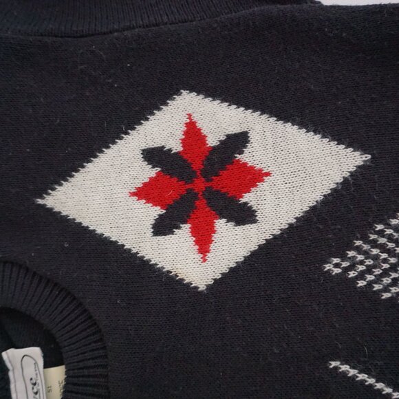 Vintage Joyce Black Sweater Indie Sleaze Old Money Knit Argyle Graphic L - Picture 9 of 10